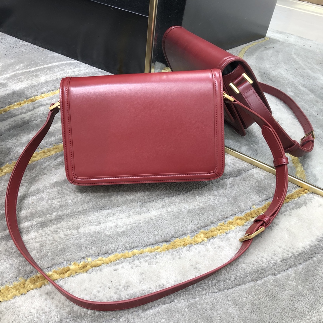 Saint Laurent Solferino Box Medium Calfskin Handbag Shoulder Bag Red 634305 